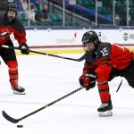 FRISCO, TEXAS - MAY 06: Shane Wright #15 of Canada controls the puck against Russia in the third period during the 2021 IIHF Ice Hockey U18 World Championship Gold Medal Game at Comerica Center on May 06, 2021 in Frisco, Texas. (Photo by Tom Pennington/Getty Images)