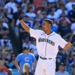 LOS ANGELES, CALIFORNIA - JULY 18: Julio Rodriguez #44 of the Seattle Mariners reacts during the 2022 T-Mobile Home Run Derby at Dodger Stadium on July 18, 2022 in Los Angeles, California. (Photo by Sean M. Haffey/Getty Images)
