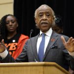 
              The Rev. Al Sharpton speaks during a news conference in Chicago, Friday, July 8, 2022. Cherelle Griner, the wife of WNBA star Brittney Griner, joined Sharpton and WNBA players and union leader Terri Jackson, rear, a day after Brittney Griner pleaded guilty to drug possession charges in a Russian court. (AP Photo/Nam Y. Huh)
            