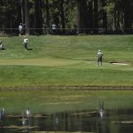 
              Golfers reach the sixth green during the second round of the Barracuda Championship golf tournament at Old Greenwood Golf Course in Truckee, Calif., Friday, July 15, 2022. (Jason Bean/The Reno Gazette-Journal via AP)
            