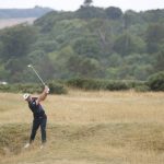 
              Viktor Hovland, of Norway, plays out of the rough during the final round of the British Open golf championship on the Old Course at St. Andrews, Scotland, Sunday July 17, 2022. (AP Photo/Peter Morrison)
            