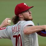 
              Philadelphia Phillies starting pitcher Bailey Falter delivers during the first inning of the team's baseball game against the Pittsburgh Pirates in Pittsburgh, Friday, July 29, 2022. (AP Photo/Gene J. Puskar)
            