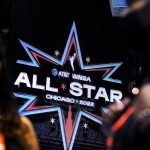 
              A sign is displayed during practice for the WNBA All-Star basketball game in Chicago, Saturday, July 9, 2022. (AP Photo/Nam Y. Huh)
            