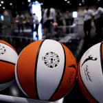 
              Basketballs sit in a rack during practice for the WNBA All-Star basketball game in Chicago, Saturday, July 9, 2022. (AP Photo/Nam Y. Huh)
            