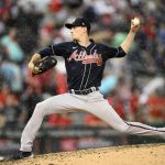 
              Atlanta Braves starting pitcher Max Fried throws during the seventh inning of a baseball game against the Washington Nationals, Saturday, July 16, 2022, in Washington. (AP Photo/Nick Wass)
            