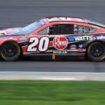
              Christopher Bell steers into Turn 4 during a NASCAR Cup Series auto race at the New Hampshire Motor Speedway, Sunday, July 17, 2022, in Loudon, N.H. (AP Photo/Charles Krupa)
            