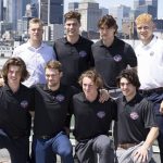 
              NHL Draft top hockey prospects pose during a media availability, Wednesday, July 6, 2022 in Montreal. Back row left to right: Joakim Kemell, Juraj Slafkovsky, Cutter Gauthier, Nathan Gaucher. Front row left to right: Conor Geekie, Shane Wright, Logan Cooley and Matthew Savoie. (Ryan Remiorz/The Canadian Press via AP)
            