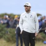 
              South Africa's Louis Oosthuizen on the 9th hole during the first round of the British Open golf championship on the Old Course at St. Andrews, Scotland, Thursday July 14, 2022. The Open Championship returns to the home of golf on July 14-17, 2022, to celebrate the 150th edition of the sport's oldest championship, which dates to 1860 and was first played at St. Andrews in 1873. (AP Photo/Peter Morrison)
            