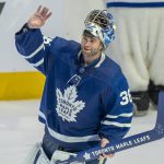 
              FILE - Toronto Maple Leafs goaltender Jack Campbell (36) waves to the crowd after being voted the first star after a shutout performance in a 5-0 win over the Tampa Bay Lightning in Game 1 of an NHL hockey Stanley Cup first-round playoff series, Monday, May 2, 2022 in Toronto. The Edmonton Oilers have agreed to terms with Jack Campbell, a person with knowledge of the move spoke to The Associated Press on condition of anonymity Wednesday, July 13, 2022, because the deal had not been announced. (Frank Gunn/The Canadian Press via AP, File)
            