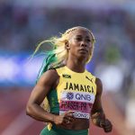 
              Shelly-Ann Fraser-Pryce, of Jamaica, wins the semifinal in the women's 100-meter run at the World Athletics Championships on Sunday, July 17, 2022, in Eugene, Ore. (AP Photo/Ashley Landis)
            