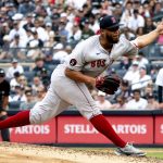 
              Boston Red Sox pitcher Darwinzon Hernandez throws during the third inning of a baseball game against the New York Yankees, Sunday, July 17, 2022, in New York. (AP Photo/Julia Nikhinson)
            
