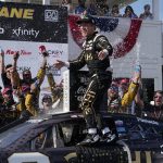 
              Tyler Reddick reacts after winning the Kwik Trip 250 after a NASCAR Cup Series auto race Sunday, July 3, 2022, at Road America in Elkhart Lake, Wis. (AP Photo/Morry Gash)
            