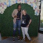 
              In a photo provided by the Minnesota Lynx, Minnesota Lynx's Sylvia Fowles, left, poses for a photo with Lynx coach Cheryl Reeve at a tea party Saturday, July 9, 2022, at a hotel in Chicago. (Francisco Manzano-Arechiga/Minnesota Lynx via AP)
            