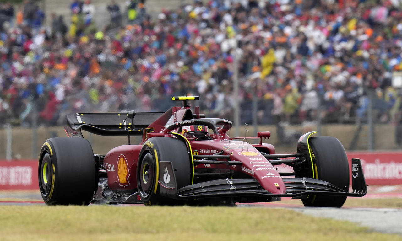 Ferrari driver Carlos Sainz of Spain steers his car during the Hungarian Formula One Grand Prix at ...