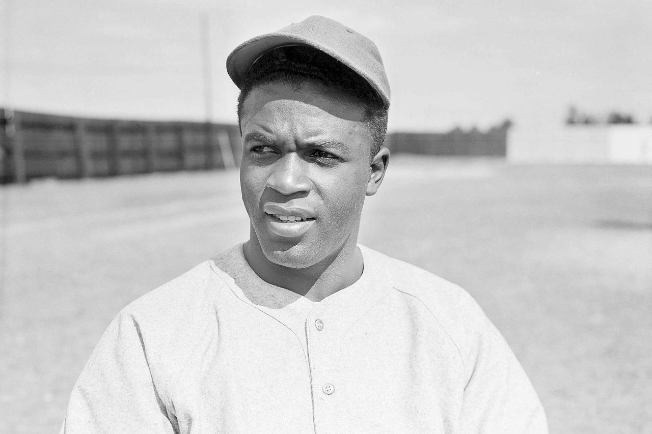 FILE - This March 4, 1946, file photo shows Jackie Robinson of the Montreal Royals baseball team, i...