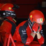 
              Ferrari mechanics react after Ferrari driver Charles Leclerc of Monaco crashed into the track wall during the French Formula One Grand Prix at Paul Ricard racetrack in Le Castellet, southern France, Sunday, July 24, 2022. (Eric Gaillard/Pool via AP)
            