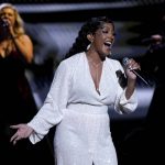 
              Mickey Guyton performs "What Are You Gonna Tell Her?" at the ESPY Awards on Wednesday, July 20, 2022, at the Dolby Theatre in Los Angeles. (AP Photo/Mark Terrill)
            