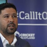 
              Qasim Sheikh attends a press conference at the Stirling Court Hotel, Stirling, Scotland, Monday, July 25, 2022. The leadership of Scottish cricket was found to be institutionally racist following an independent review that dealt another blow to the sport after similar findings within the English game. The review was published Monday after a six-month investigation sparked by allegations by Scotland’s all-time leading wicket-taker, Majid Haq, and his former teammate Qasim Sheikh.  (Andrew Milligan/PA via AP)
            
