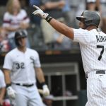 
              Chicago White Sox's Jose Abreu (79) celebrates at home plate after hitting a solo home run during the second inning of a baseball game against the Minnesota Twins, Monday, July 4, 2022, in Chicago. (AP Photo/Paul Beaty)
            