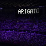 
              FILE - "Ariagato" is displayed at the end of the closing ceremony in the Olympic Stadium at the 2020 Summer Olympics, Sunday, Aug. 8, 2021, in Tokyo, Japan. The Tokyo Olympics survived the COVID-19 postponement, soaring expenses and some public opposition. A year later, the costs and benefits are as difficult to untangle as the Games were to pull off.   (AP Photo/Vincent Thian, File)
            