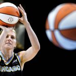 
              Allie Quigley competes in the three-point contest competition at the WNBA All-Star Basketball game in Chicago, Saturday, July 9, 2022. (AP Photo/Nam Y. Huh)
            