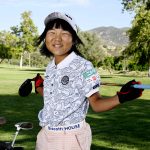 
              Miroku Suto poses for a photo after the final round of the Junior World Championships golf tournament at Singing Hills Golf Resort on Thursday, July 14, 2022, in El Cajon, Calif. (AP Photo/Denis Poroy)
            