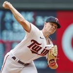 
              Minnesota Twins starting pitcher Sonny Gray throws to the Baltimore Orioles in the first inning of a baseball game Saturday, July 2, 2022, in Minneapolis. (AP Photo/Bruce Kluckhohn)
            