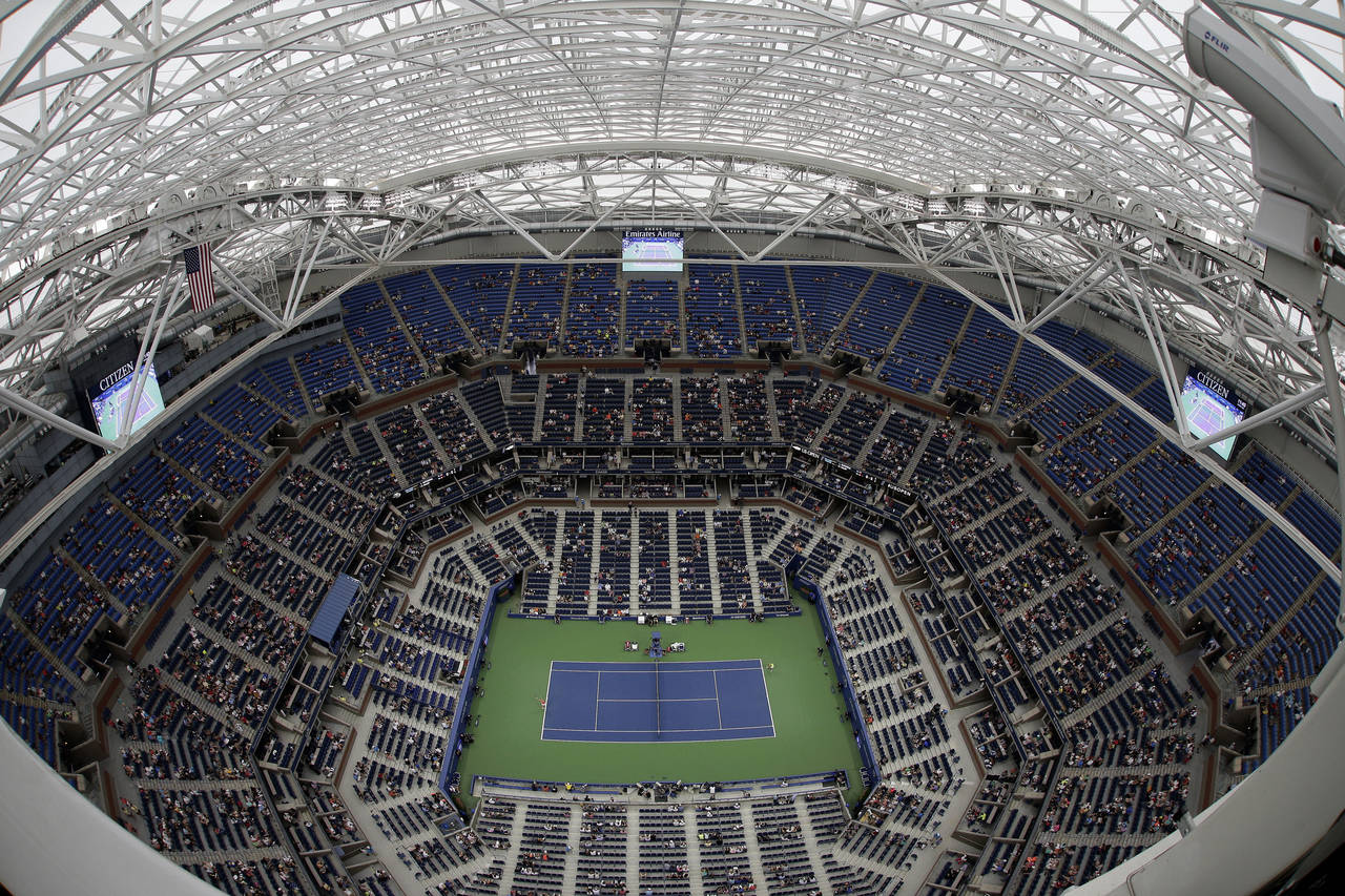 FILE - This is a view of Arthur Ashe Stadium during the U.S. Open tennis tournament in New York, Se...