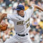 
              Milwaukee Brewers' Hoby Milner pitches during the sixth inning of a baseball game against the Colorado Rockies, Sunday, July 24, 2022, in Milwaukee. (AP Photo/Kenny Yoo)
            