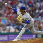 
              Chicago Cubs' Marcus Stroman pitches during the sixth inning of the team's baseball game against the Philadelphia Phillies, Saturday, July 23, 2022, in Philadelphia. (AP Photo/Matt Rourke)
            