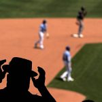 
              A fan watches during the fifth inning of a baseball game between the Kansas City Royals and the Cleveland Guardians Sunday, July 10, 2022, in Kansas City, Mo. (AP Photo/Charlie Riedel)
            
