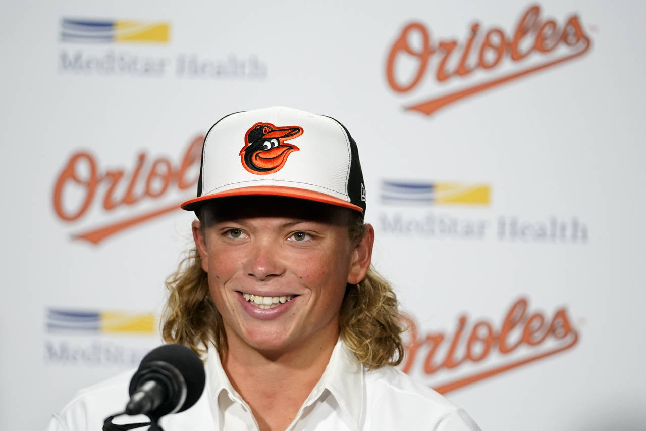 CORRECTS DATE -  Jackson Holliday, the first overall draft pick by the Baltimore Orioles in the 202...