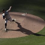 
              San Francisco Giants starting pitcher Carlos Rodon delivers to a San Diego Padres batter in the sixth inning of a baseball game Saturday, July 9, 2022, in San Diego. (AP Photo/Derrick Tuskan)
            