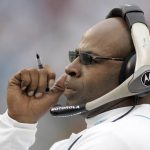 
              FILE - Carolina Panthers linebackers coach Sam Mills watches from the sideline during the team's NFL football game against the Arizona Cardinals on Nov. 21, 2004, in Charlotte, N.C. After his playing career with the New Orleans Saints and the Panthers, Mills went into coaching with Carolina, and was an assistant when he was diagnosed with intestinal cancer before the 2003 season. (John Byrum/Spartanburg Herald-Journal via AP, File)
            