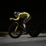 
              FILE - Denmark's Jonas Vingegaard, wearing the overall leader's yellow jersey, competes during the twentieth stage of the Tour de France cycling race, an individual time trial over 40.7 kilometers (25.3 miles) with start in Lacapelle-Marival and finish in Rocamadour, France, Saturday, July 23, 2022. (AP Photo/Daniel Cole, File)
            