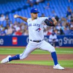 
              Toronto Blue Jays starting pitcher Jose Berrios throws to a Philadelphia Phillies batter during the first inning of a baseball game Tuesday, July 12, 2022, in Toronto. (Christopher Katsarov/The Canadian Press via AP)
            