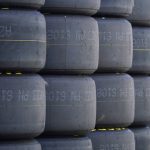 
              Tires are seen stacked up before practice for Saturday's NASCAR Truck Series auto race at Pocono Raceway, Friday, July 22, 2022, in Long Pond, Pa. (AP Photo/Matt Slocum)
            