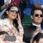 
              FILE - US actor Tom Cruise with actress Hayley Atwell, left watch the women's singles final between Australia's Ashleigh Barty and Czech Republic's Karolina Pliskova on day twelve of the Wimbledon Tennis Championships in London, Saturday, July 10, 2021. (AP Photo/Kirsty Wigglesworth, File)
            