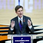 
              Arizona Democratic Rep. Greg Stanton speaks at a rally for Phoenix Mercury WNBA basketball player Brittney Griner Wednesday, July 6, 2022, in Phoenix. Griner has been detained in Russia for 133 days, charged in Russia for having vape cartridges containing hashish oil in her luggage. (AP Photo/Ross D. Franklin)
            