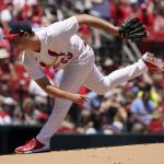 
              St. Louis Cardinals starting pitcher Andre Pallante throws during the first inning of a baseball game against the Philadelphia Phillies Sunday, July 10, 2022, in St. Louis. (AP Photo/Jeff Roberson)
            