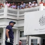 
              Phil Mickelson tees off the 16th hole during the first round of the Bedminster Invitational LIV Golf tournament in Bedminster, NJ., Friday, July 29, 2022. (AP Photo/Seth Wenig)
            