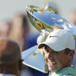 
              Rory McIlroy, of Northern Ireland, celebrates his victory during the final round of the Tour Championship golf tournament at East Lake Golf Club, Sunday, Aug. 28, 2022, in Atlanta.(AP Photo/John Bazemore)
            