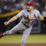 
              St. Louis Cardinals starting pitcher Miles Mikolas (39) throws against the Arizona Diamondbacks during the fourth inning of a baseball game, Friday, Aug. 19, 2022, in Phoenix. (AP Photo/Matt York)
            