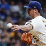
              Milwaukee Brewers' Hoby Milner throws during the sixth inning of a baseball game against the Los Angeles Dodgers Monday, Aug. 15, 2022, in Milwaukee. (AP Photo/Morry Gash)
            