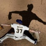 
              Milwaukee Brewers relief pitcher Adrian Houser throws during the eighth inning of a baseball game against the Pittsburgh Pirates Wednesday, Aug. 31, 2022, in Milwaukee. (AP Photo/Morry Gash)
            