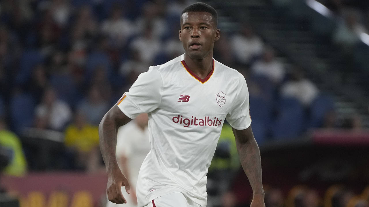 FILE - Roma's Georginio Wijnaldum plays during a friendly soccer match against Shakhtar Donetsk at ...