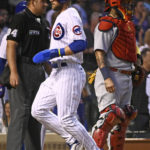 
              Chicago Cubs' Patrick Wisdom scores against the St. Louis Cardinals during the second inning of a baseball game in Chicago, Wednesday, Aug. 24, 2022. (AP Photo/Matt Marton)
            