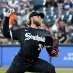 
              Chicago White Sox starting pitcher Michael Kopech delivers during the first inning of a baseball game against the Kansas City Royals Monday, Aug. 1, 2022, in Chicago. (AP Photo/Charles Rex Arbogast)
            