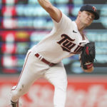 
              Minnesota Twins starting pitcher Sonny Gray delivers against the San Francisco Giants during the first inning of a baseball game Saturday, Aug. 27, 2022, in Minneapolis. (AP Photo/Abbie Parr)
            