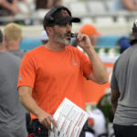 
              Cleveland Browns head coach Kevin Stefanski directs his team during the first half of an NFL preseason football game against the Jacksonville Jaguars, Friday, Aug. 12, 2022, in Jacksonville, Fla. (AP Photo/Phelan M. Ebenhack)
            